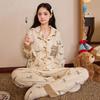 Vernis pajamas women's pure cotton spring and autumn animal print cute outer wear ice porcelain cotton loungewear long sleeve suit
