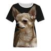 Women's Fashion Casual  Digital Print With Simulation  Cat And Dog Short-sleeved  T-shirt Top