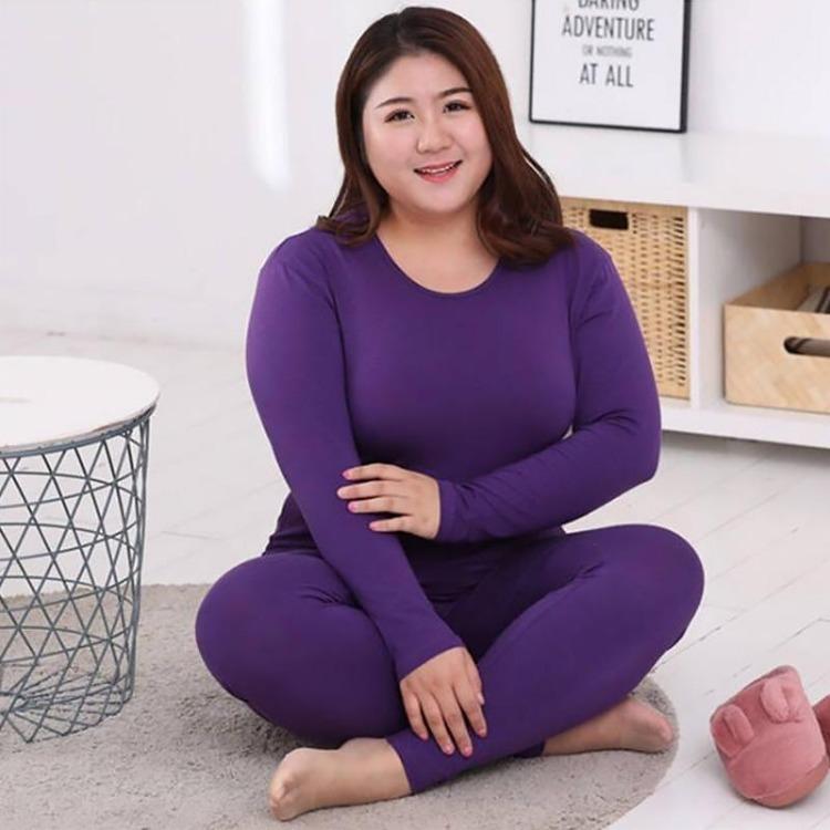 Set Termico Caldo 2 Pezzi Alta Qualità Taglie Forti Donna Long Johns Monocolore Set Sagomati M 10XL