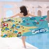 Cartoon Cute S-Smurfs Anime Beach Swimming Towel Soft Absorbent Washcloth Children's Gifts for Kids Travel Camping Gym