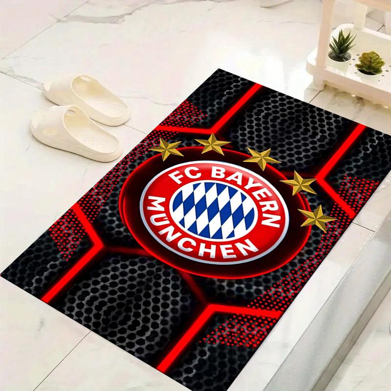 Bayern Munich Crest Print Crystal Velvet Plush Rug AntiSlip Resistant Floor Carpet For Indoor Household Home Decoration