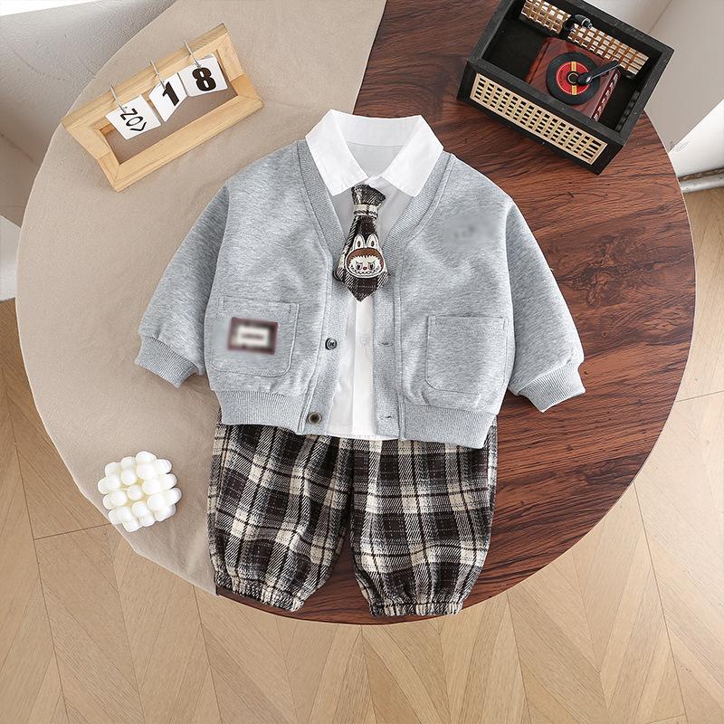 

2025 Autumn/Winter Kids Three-Piece Back-to-School Cardigan Set 100 cm