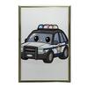 Police Car Poster Police Car Poster, 30X40 Cm, White Wooden Frame, 230 Gsm Matte Paper