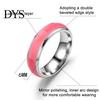 Modern Finger Decoration Luminous Ring for Couples, 6mm Stainless Steel Hypoallergenic with Versatile Decorative Resin Bands Colorful Inlay,