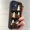 Ghost Head Bookshelf iPhone Case for 15/16/17 Pro Max - Black Groove Design