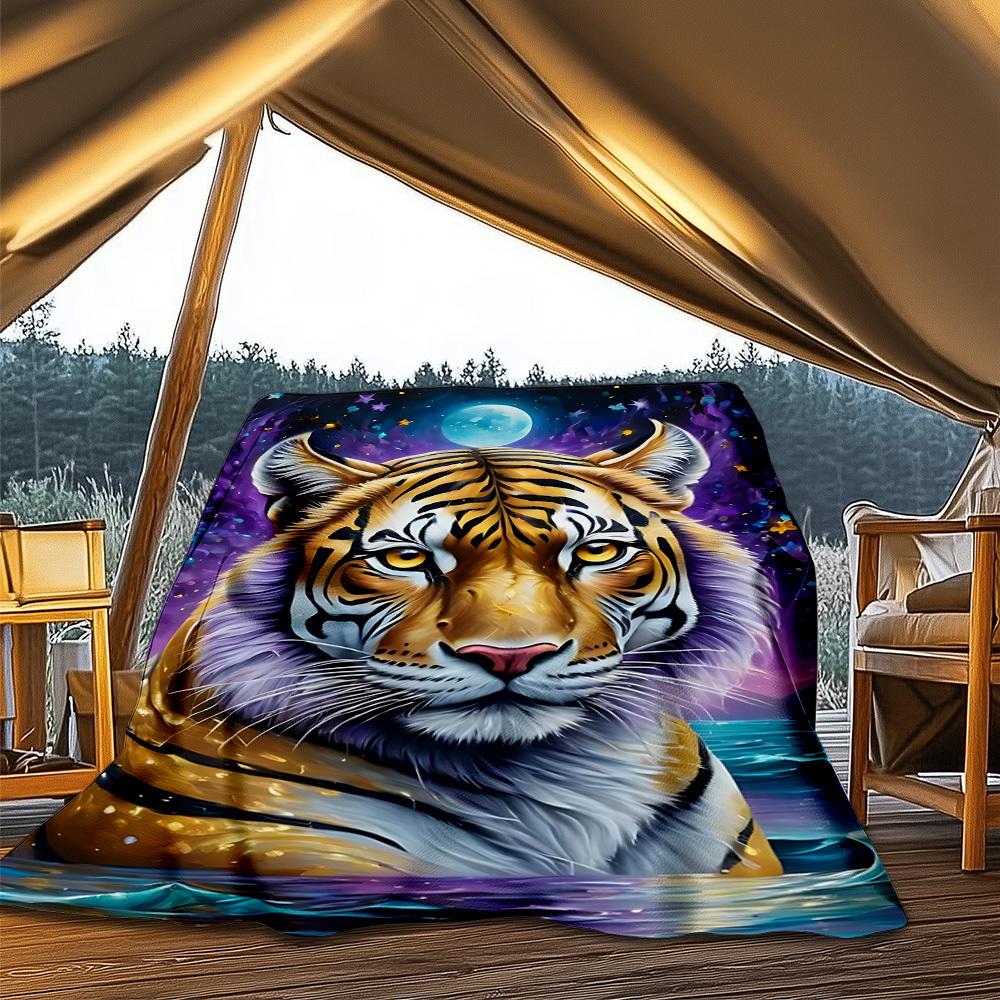 1pc Spider Web Throw Blanket Polyester Fiber, Lightweight Flannel, Soft & Warm, All Season Use for Outdoor, Camping