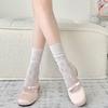 Black And White Lace Socks Spring And Summer Thin Mesh Medium Tube Stacking Socks Sweet Lolita Japanese Stockings Tide