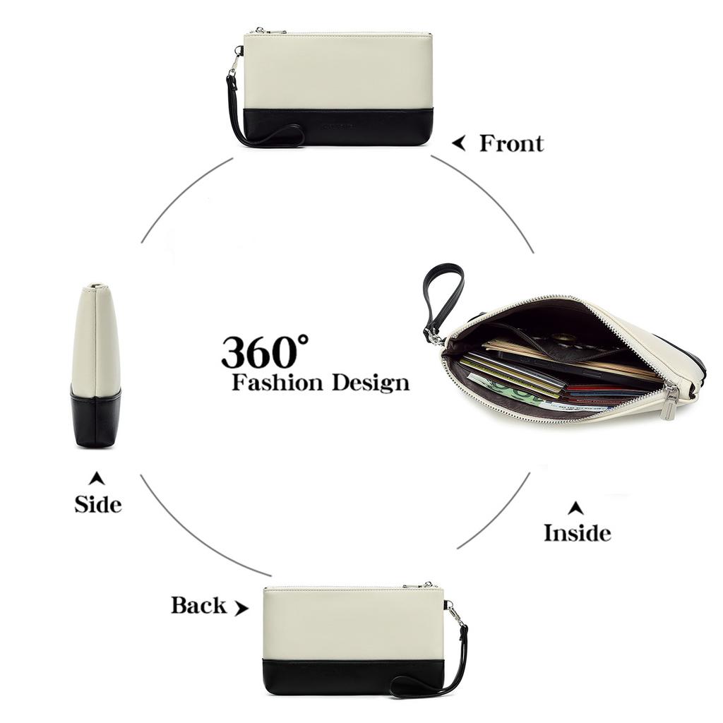 New Multi-functional Women's Clutch Bag Splicing Contrasting Colors Fashionable Handbag Simple Large-capacity Mobile Phone Wallet