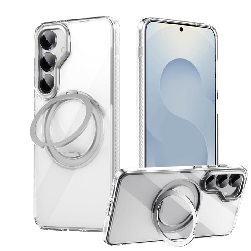 KEYSION N52 Magnetic 360° Ring Stand Case for MagSafe for Samsung Galaxy S25 Ultra 5G S25+ Matte Transparent Shockproof Phone Cover