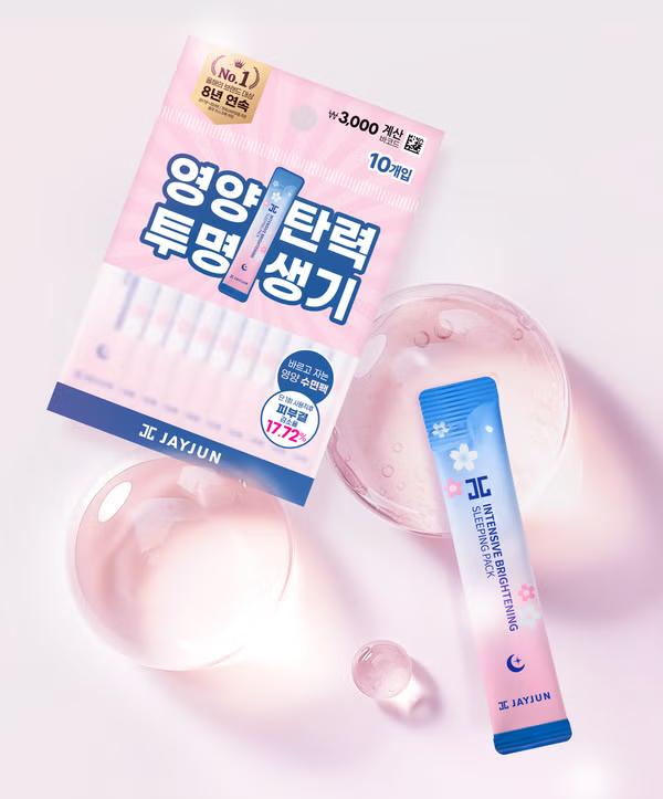 JAYJUN Sleeping Mask Trio Set (Brightening / Black Hydro / Collagen Skin Fit) – 30 Sachets Total