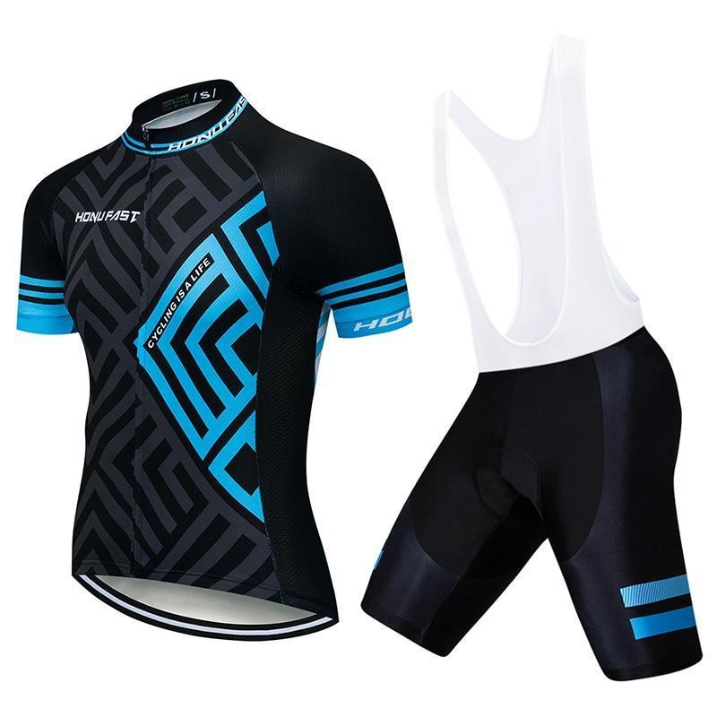 

Лето Короткая езда Велосипед Велоспорт Одежда Комплект Мужчины Спортивные джерси Костюмы Белый нагрудник Брюки Велосипед Одежда