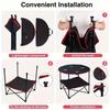 Folding Camping Table, Outdoor Beach Picnic Table with 4 Cup Holders & Carrying Bag, for Bonfire Party & Tailgate Activities