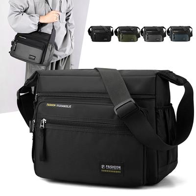 New Men's Large-capacity Simple and Trendy Shoulder Travel Bag High-quality Oxford Cloth Waterproof and Wear-resistant Messenger Bag