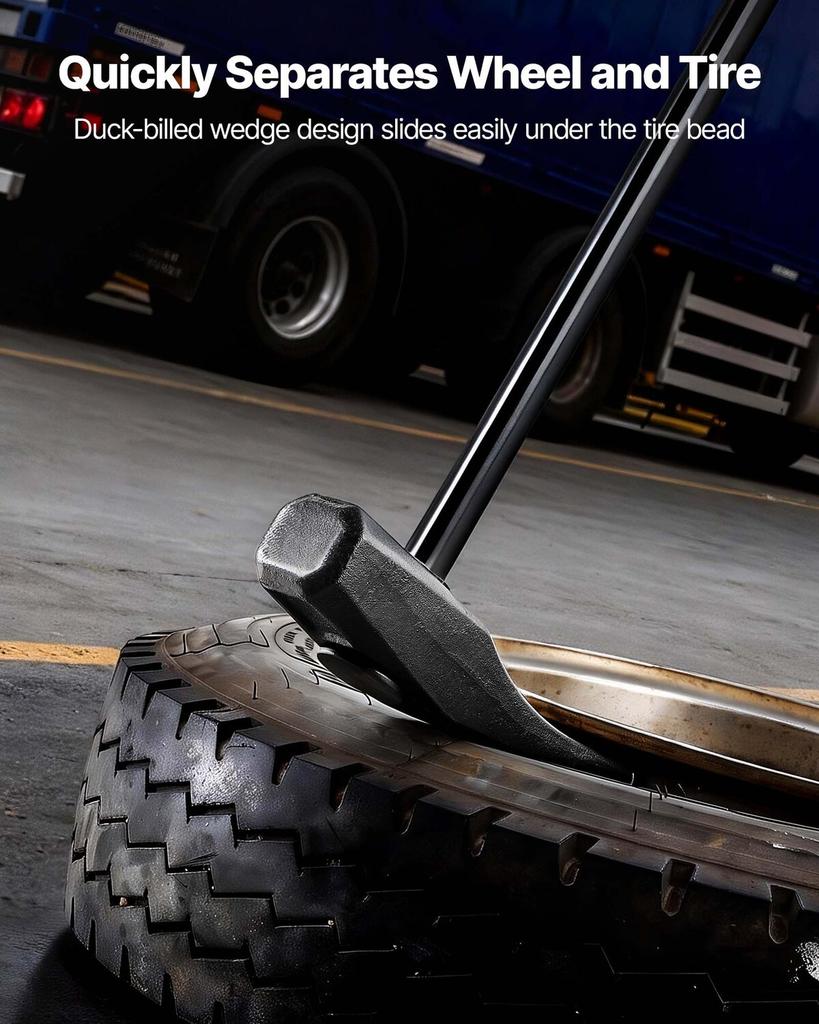 Cuneo Spaccalavaggio Pneumatici, Manico 810 mm, Martello Spaccalavaggio a Becco d'Anatra, Strumento Spaccalavaggio Robusto e Ferro a Becco d'Anatra con Testa in Ghisa per Motociclette,