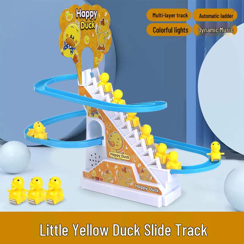 Little Duck Climbing Stairs Electric Track Educational Toy
