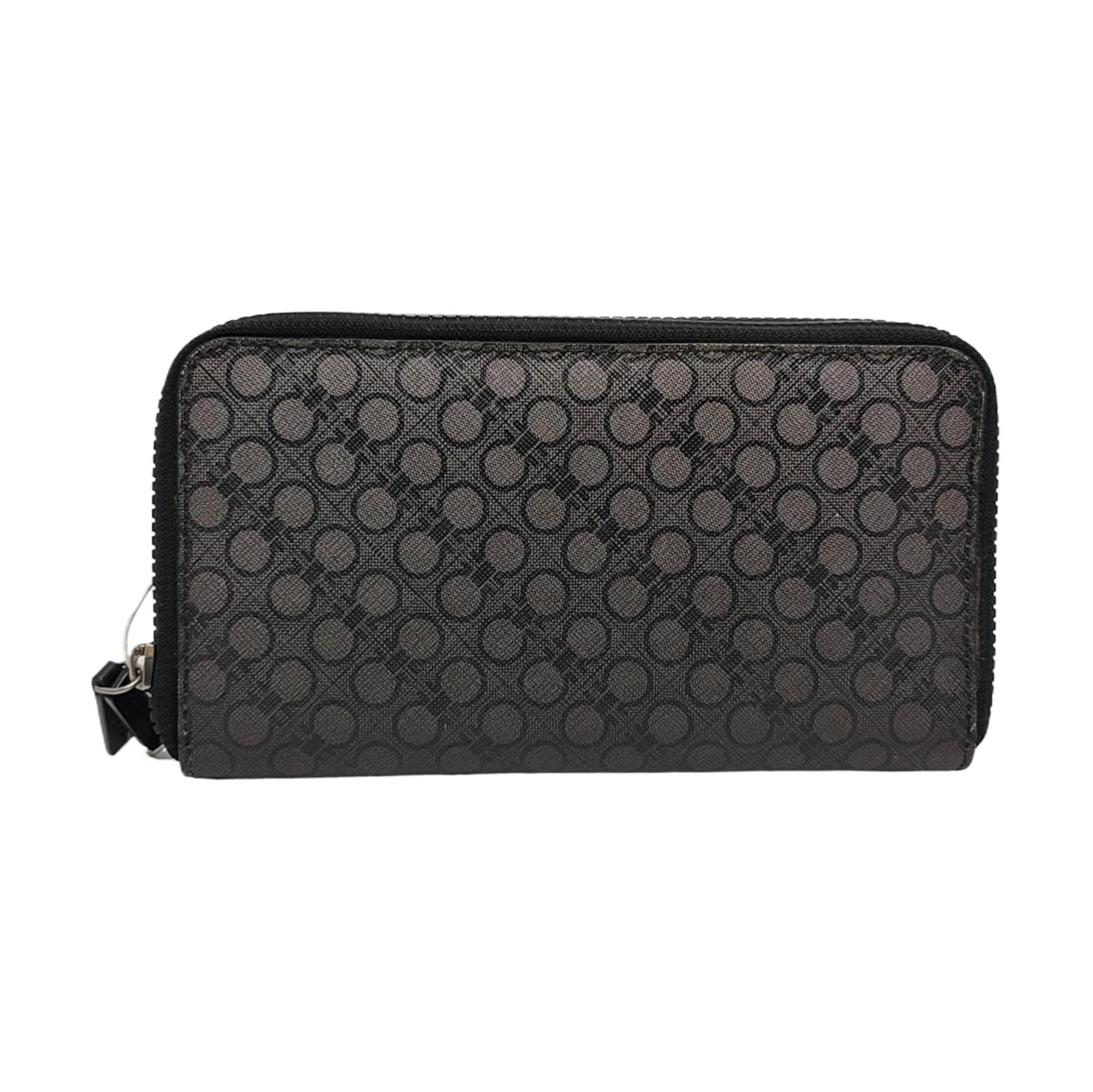 [Pre-Owned] Gancini Zipper Leather Wallet Clutch - Very Good #VEQA5L ONE SIZE