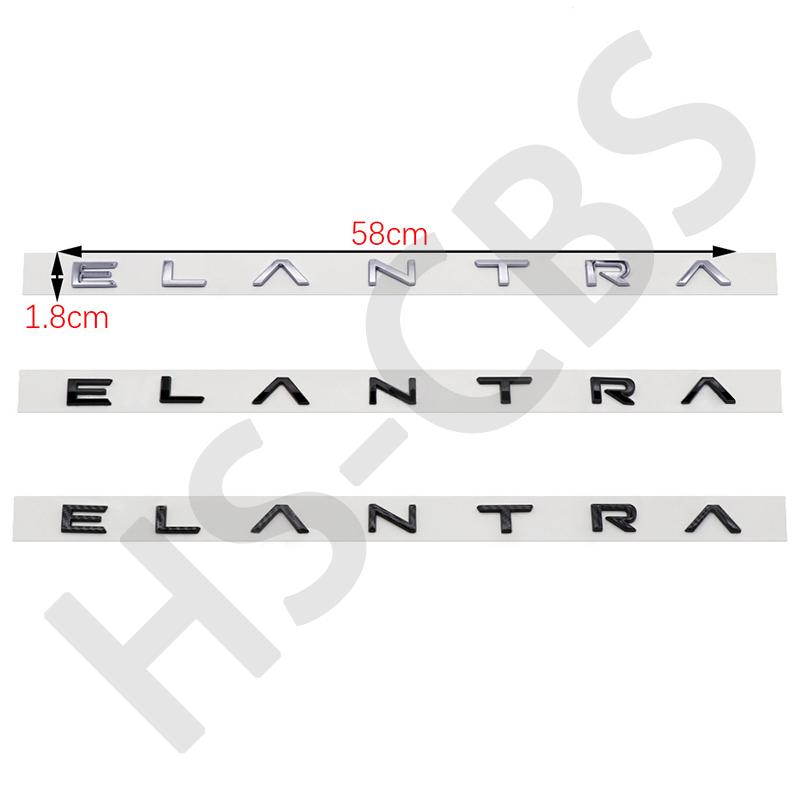 AAXZ1 New Style ABS ELANTRA Car Taigate Letter Logo 3D Sticker Rear Trunk Nameplate Body Decoration Badge Decal Emblem Accessories