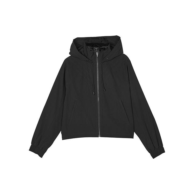 Skechers Solid Color Zip-Up Hooded Jacket Women jackets Charcoal L323W077-0018 M