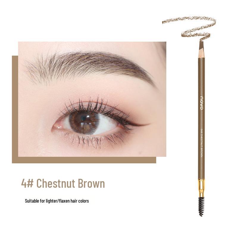 NOVO Natural Sculpting Eyebrow Pencil: Easy Color, 3D Mist, Double-Ended for Root-by-Root Precision.