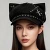 Trendy Painter Hat Eyelet Fashion Hat British Beret for Dating Photography Cabbie Headwear Painter Hat