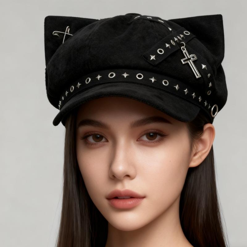 Trendy Painter Hat Eyelet Fashion Hat British Beret for Dating Photography Cabbie Headwear Painter Hat