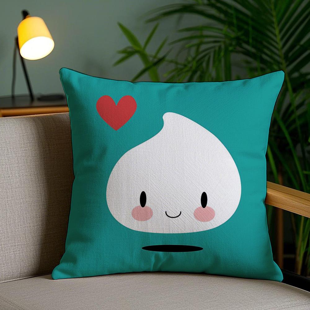 Cute Animal Cushion Cover Plush Fabric Soft Double-Sided Printed Invisible Zipper Sofa Pillow Case Home Decor