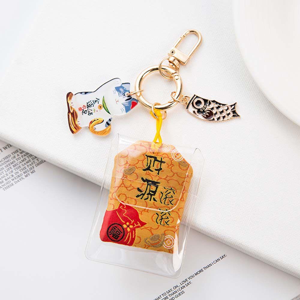 Key Holder Bag Charm Key Rings Maneki Neko Key Chain Keyring Ornaments Fortune Lucky Cat Keychain