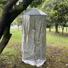 Outdoor Changing and Shower Privacy Shelter with Top Hook, Integrated Overhead Frame, and Full-Length Fabric Screen