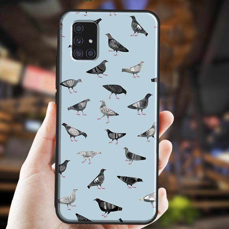 Pigeons Collage Silicone Cover For Samsung A12 A32 A42 A52 A72 A21S A20S A30S A31 A41 A51 A71 A50 A70 Case