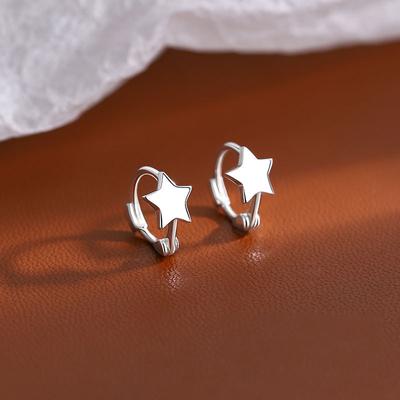 Brinco de Botão de Estrela Brincos de Estrela de Cinco Pontas Design de Nicho Brincos de Pino para Novo Verão Feminino