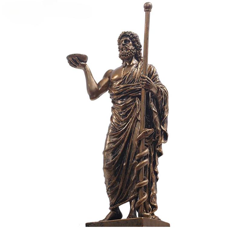 Scultura del Dio Greco della Medicina Asclepio Statua della Medicina per Decorazione da Scrivania per la Casa Ornamenti da Interno Decorazioni Scultor