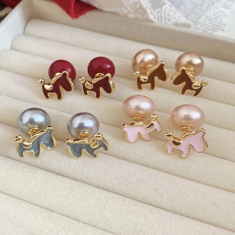Chinese Style New Year Horse Earrings Fashion Jewelry Horse Mascot Ear Studs  Woman