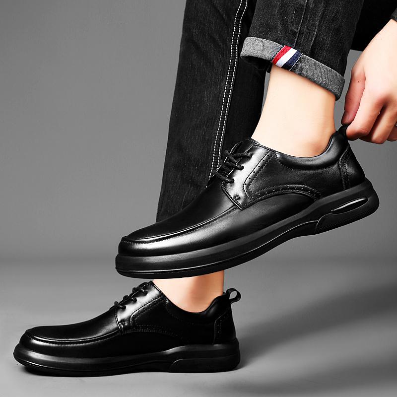 High Quality Men Oxfords Shoes Lace Up Spring Autum Genuine Leather Men Fashion Business Casual Man Shoe Breathable Chunky Shoes