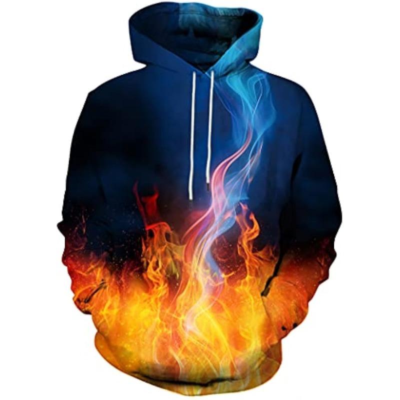 3D Novelty Hoodies for Men Cool Graphic Pullover Sweatshirts with Pockets