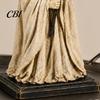 Decorazione Fantasma in Tessuto Shabby Statuetta Vintage con Scettro Zucca Luminoso, Ornamento di Halloween Luce LED Ambra Calda Luce, Resina Illuminata per Interni