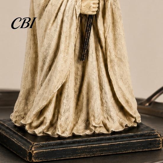 Decorazione Fantasma in Tessuto Shabby Statuetta Vintage con Scettro Zucca Luminoso, Ornamento di Halloween Luce LED Ambra Calda Luce, Resina Illuminata per Interni