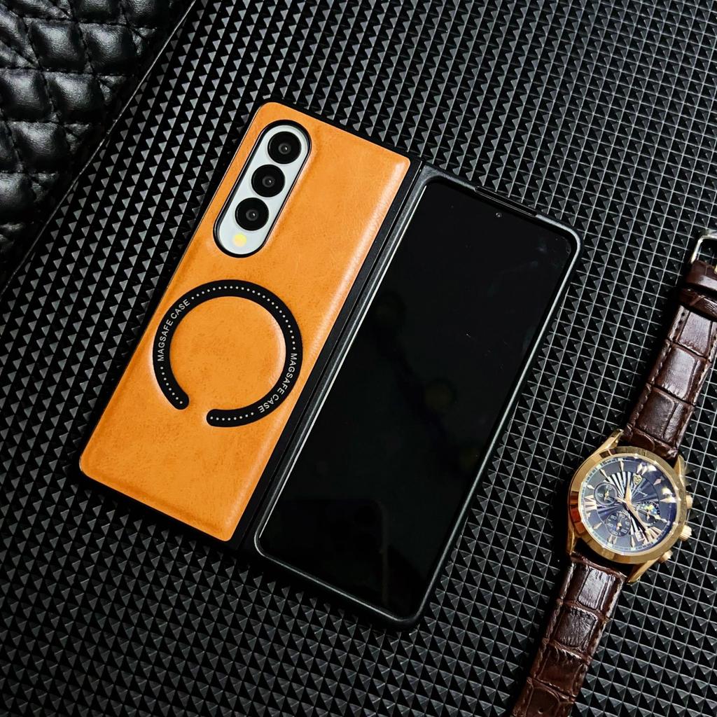 Crazy Horse Pattern Retro Leather Pattern Magnetic Attraction Is Suitable for Samsung Z FOLD7 Mobile Phone Case Hinge Anti-drop Folding Z FOLD4/3