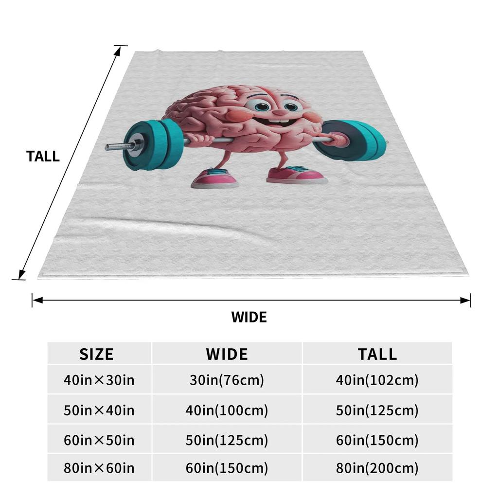 Train Your Brain – Fun Mental Fitness Art Blanket Breathable Fleece Throw Blanket for Home Bedroom Travel Throws Bedspread Quilt