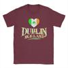 Dublin Ireland with Tricolour Love Heart T Shirt Summer Leisure T Shirts Unisexs Cotton O Neck Plus Size 5XL Tees Short Sleeve Tops