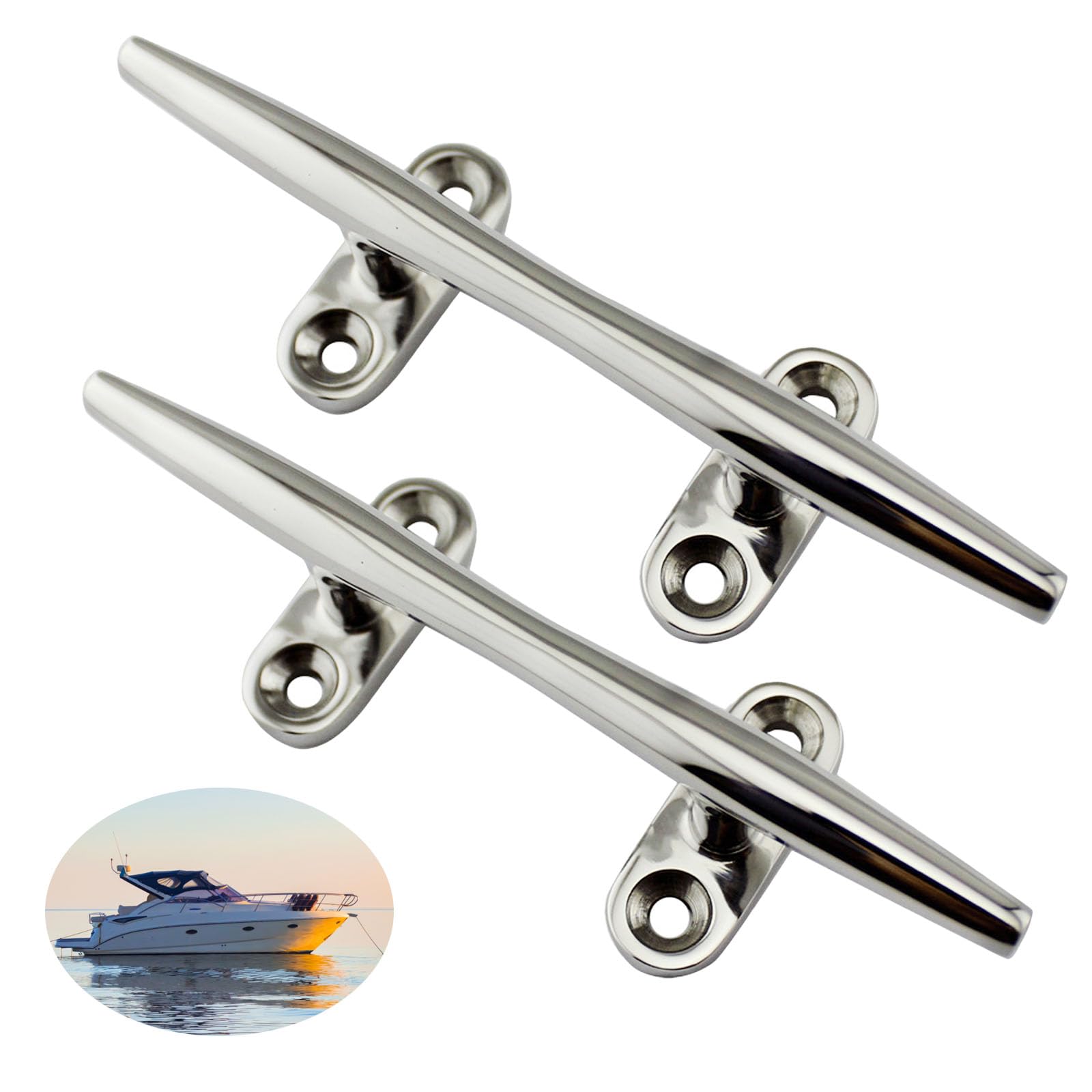 

Cleat Sea Anchor for Boats Mooring Cleat for Rope Lightweight Stainless Steel of [Nishihaya] 20cm, Ships, Stopper, (Set 2)