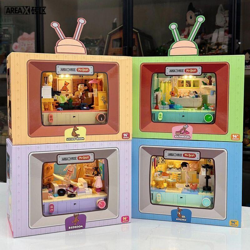 Areax Anime Mr. Bean Series Room Building Blocks Toys Diy Creative Assembly Ornaments Collection Building Blocks Birthday Gifts