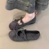 Women's shoes with skirts, soft-soled single shoes, women's 2025 spring and summer new evening wind flats, French bow Mary Jane shoes