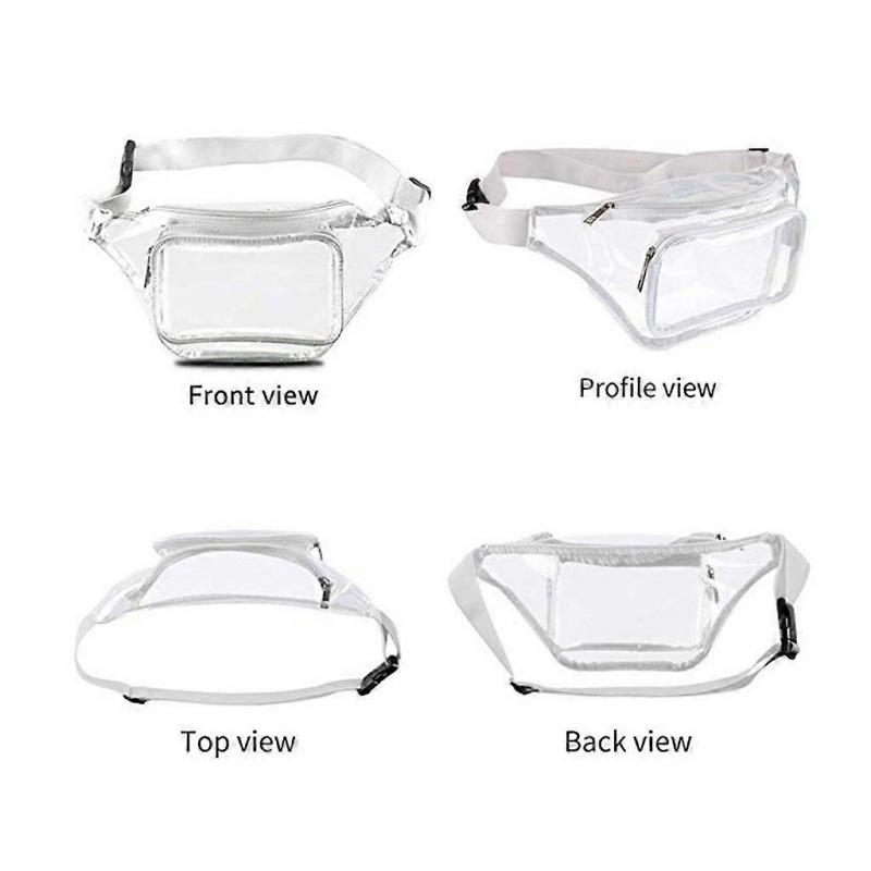 Women Transparent Waist Fanny Pack Belt Bag Travel Hip Bum Small Purse Chest Pho Black
