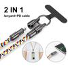 Portable Mobile Phone Lanyard PD240W Charging Cable, 2 in 1 USB Type C Data Cord Quick Charging Cable for Travel