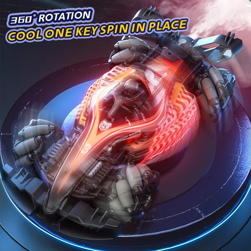 2.4G Rc Spray Drift Stunt Car 4Ch Lights Sound Effect Dual Remote Control High Speed Vehicle Competitive Game Kids Toys Boy Gift