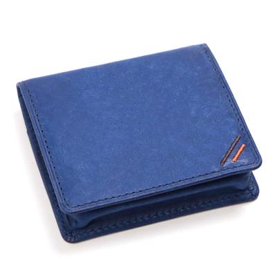 Leather Craftsman Margot Coin Purse Coin Case Box Type Box Genuine Leather Italian Leather Box Coin Purse MG004 COBL Men's (Cobalt Blue)