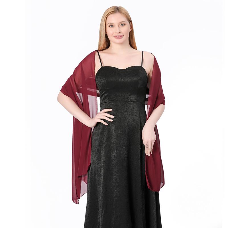 Einfarbige Chiffon-Tücher, Schals, Wickeltücher für Abendkleider und Kleider für besondere Anlässe, Größe: 70*200cm