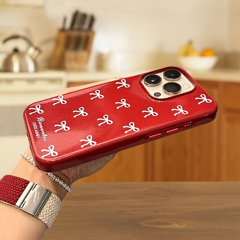 Full Coverage Bow Phone Case Suitable for iPhone 17, 16, 15, 14, 13, 12, 11 Pro/Max/Plus Anti Drop and Shockproof Back Cover