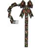 Satin Fabric Halloween Bow Black Color Light Up Design Lighted Bow Spooky Pattern Embroidered Fabric Bow Ornament
