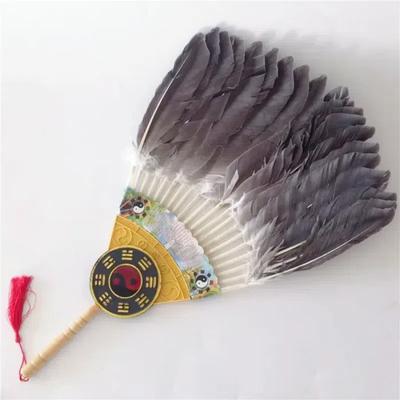 Čínský Vintage Ruční Vějíř z Husích Peří Styl Zhuge Liang Kong Ming Vějíř Ručně Vyráběný Řemeslný Vějíř Vějíř pro Divadelní Představení Dětský Chladící Vějíř